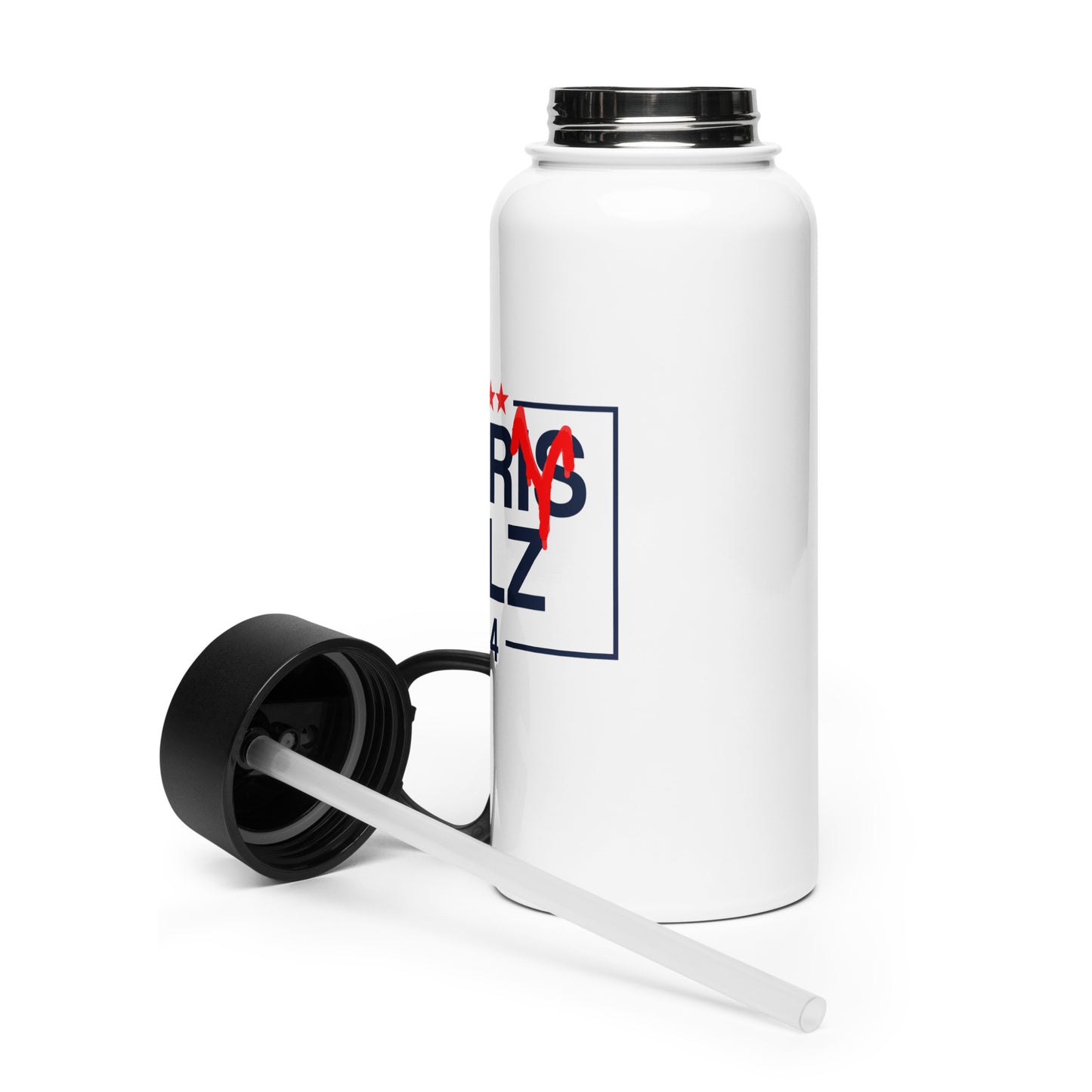 Harry Balz - Stainless steel water bottle with a straw & lid